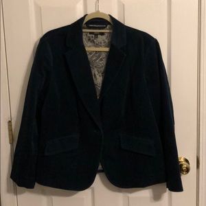 Jade green velvet blazer